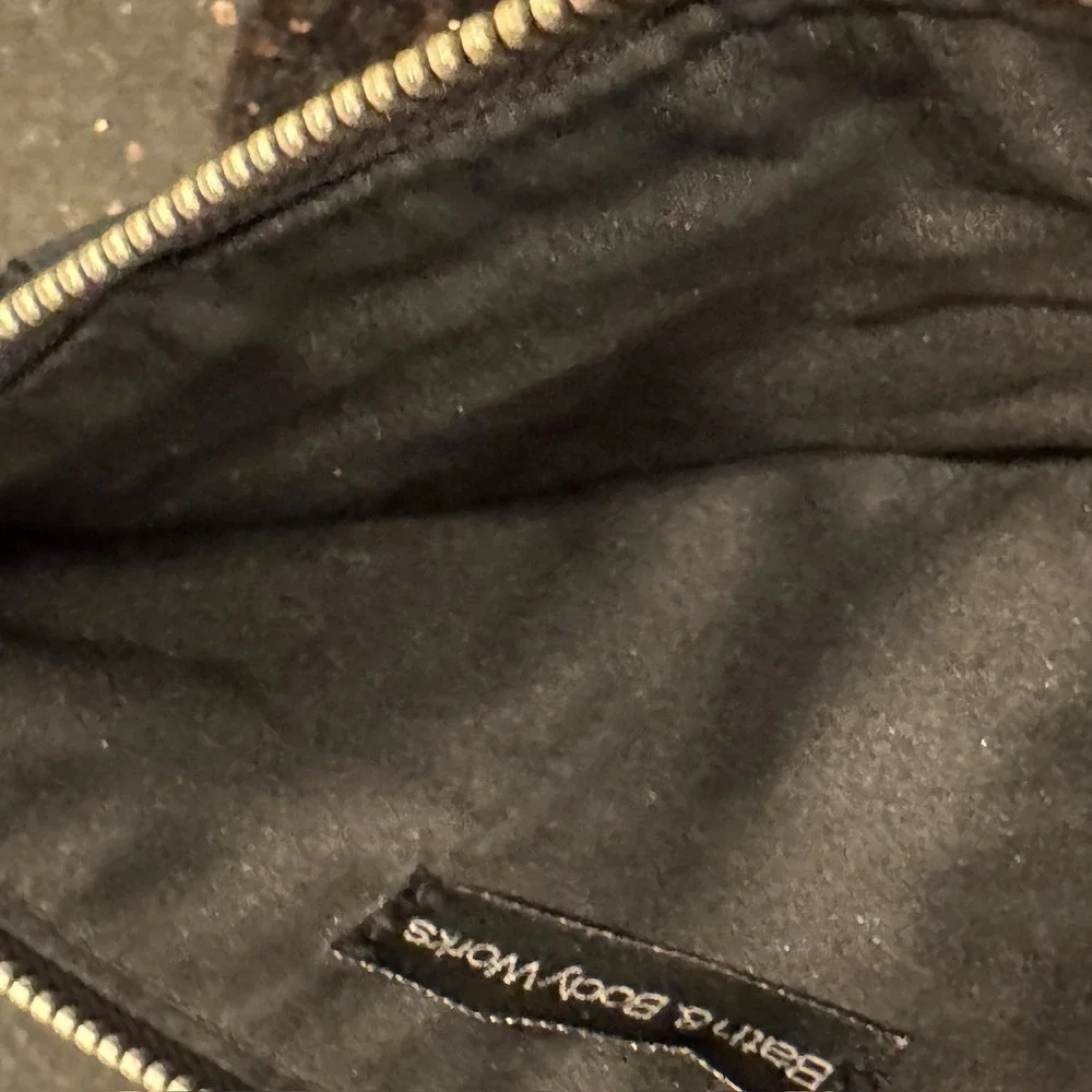 Black‎ Suede Leather Wristlet Clutch Bag Purse Buckle Detail Zip Top Moto Style